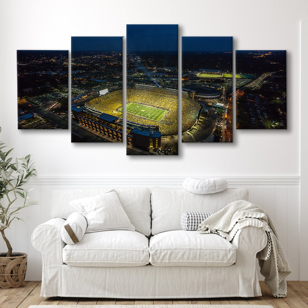 Michigan Stadium, Stadium Canvas, Sport Art, Fan Gifts, 5 Panel, Large Canvas, Canvas Print Wall Art