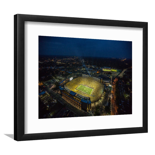 Michigan Stadium, Stadium Canvas, Sport Art, Fan Gifts, White Border Framed Art Print Wall Decor