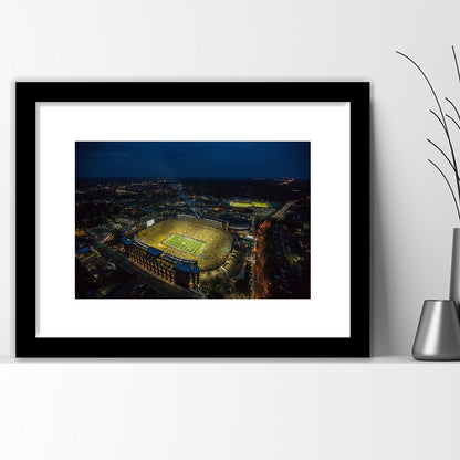 Michigan Stadium, Stadium Canvas, Sport Art, Fan Gifts, White Border Framed Art Print Wall Decor