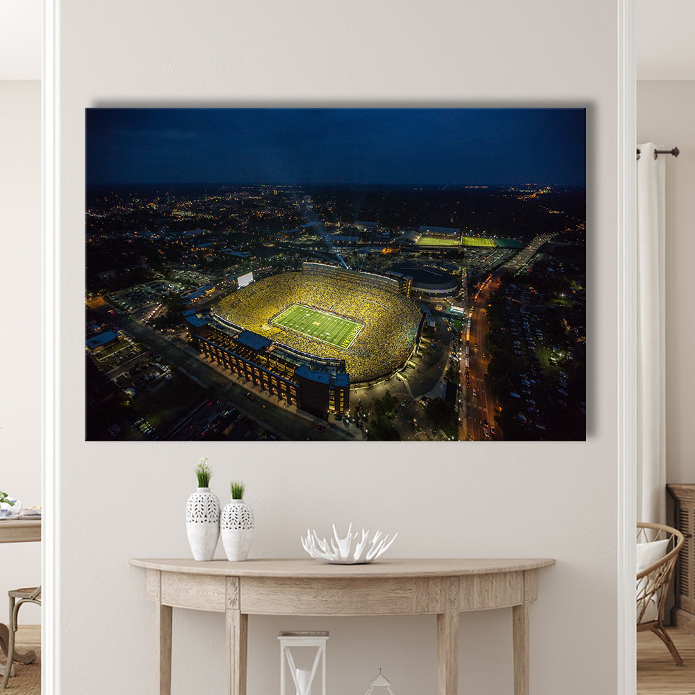 Michigan Stadium, Stadium Canvas, Sport Art, Fan Gifts, Man Cave Decor, Art Print, Canvas Print Wall Art