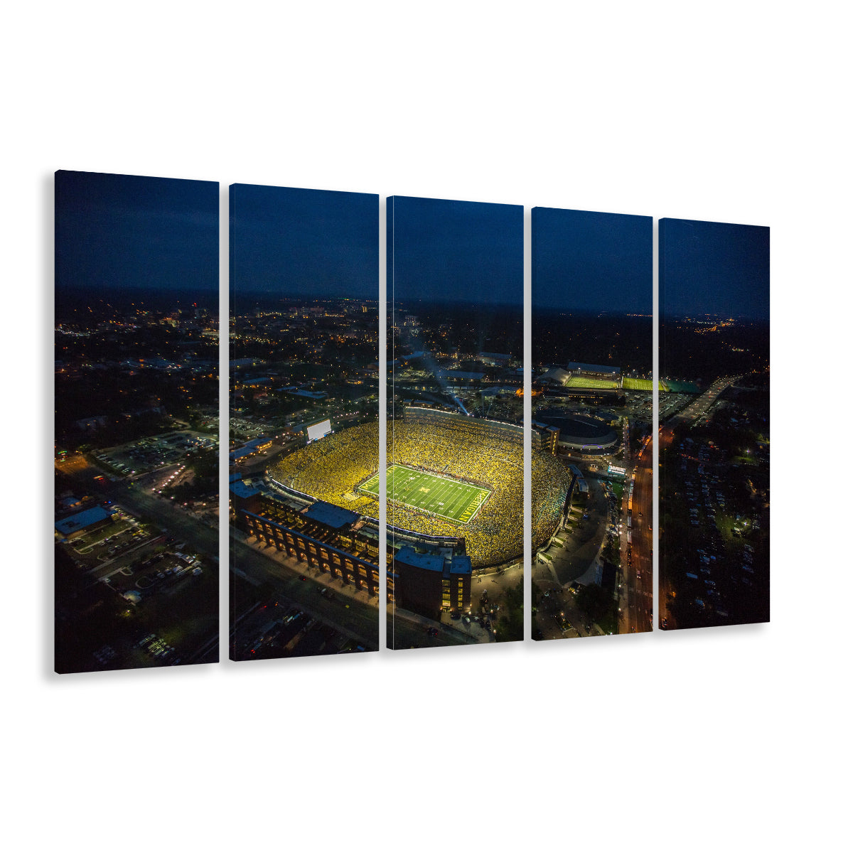 Michigan Stadium, Stadium Canvas, Sport Art, Fan Gifts, 5 Panel B, Extra Large Canvas, Canvas Print Wall Art
