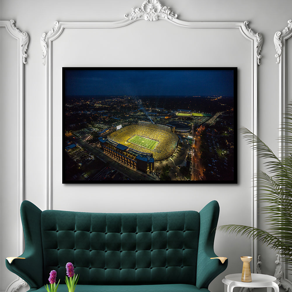 Michigan Stadium, Stadium Canvas, Sport Art, Fan Gifts, Framed Art Print Wall Decor, Picture Framed