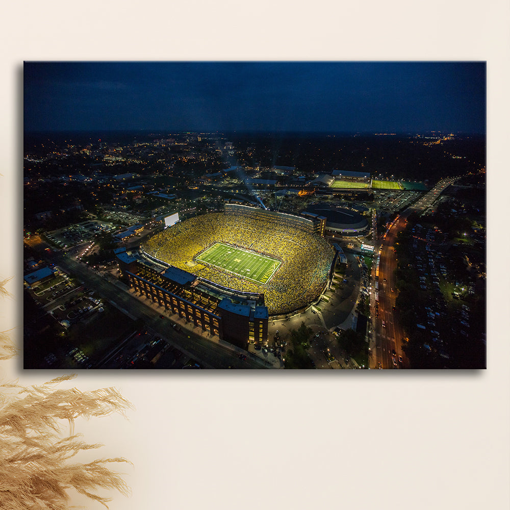 Michigan Stadium, Stadium Canvas, Sport Art, Fan Gifts, Man Cave Decor, Art Print, Canvas Print Wall Art