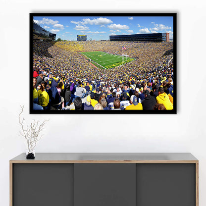 Michigan Stadium, Stadium Canvas, Sport Art, Gift for him, Framed Art Print Wall Decor, Picture Framed
