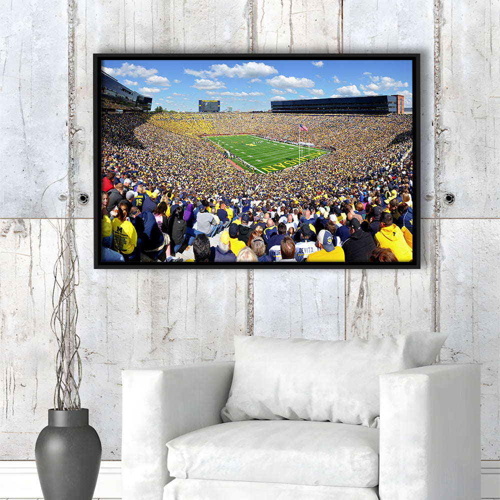 Michigan Stadium, Stadium Canvas, Sport Art, Framed Canvas Print Wall Art, Floating Frame
