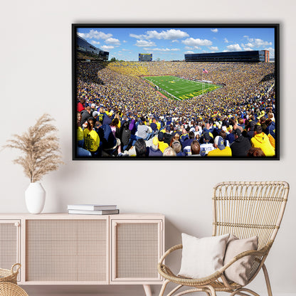 Michigan Stadium, Stadium Canvas, Sport Art, Framed Canvas Print Wall Art, Floating Frame