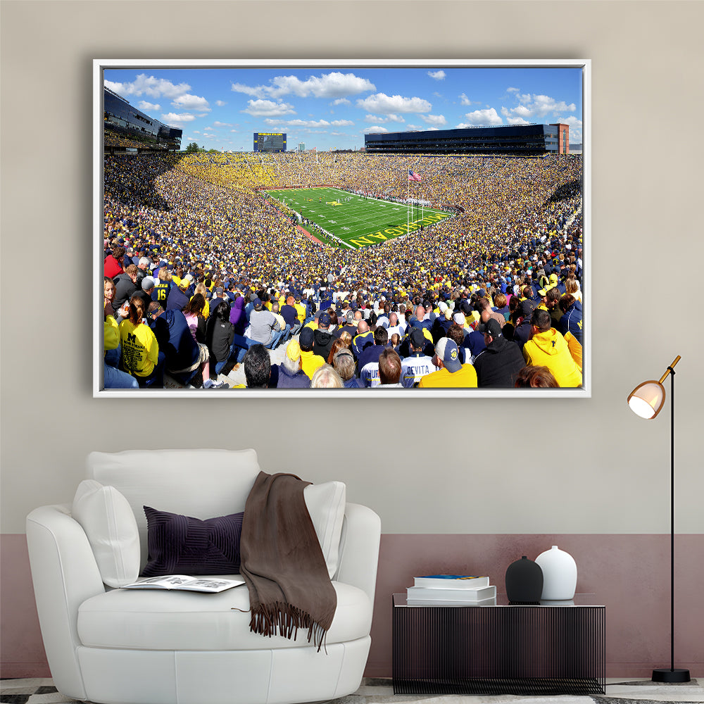 Michigan Stadium, Stadium Canvas, Sport Art, Framed Canvas Print Wall Art, Floating Frame