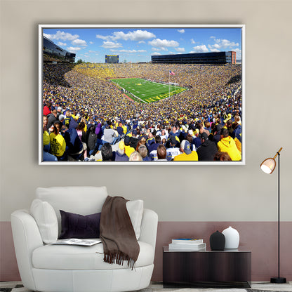 Michigan Stadium, Stadium Canvas, Sport Art, Framed Canvas Print Wall Art, Floating Frame