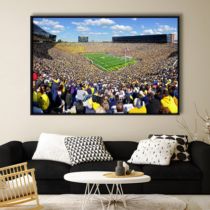 Michigan Stadium, Stadium Canvas, Sport Art, Framed Canvas Print Wall Art, Floating Frame