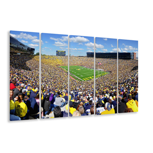 Michigan Stadium, Stadium Canvas, Sport Art, 5 Panel B, Extra Large Canvas, Canvas Print Wall Art