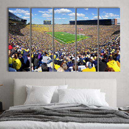 Michigan Stadium, Stadium Canvas, Sport Art, 5 Panel B, Extra Large Canvas, Canvas Print Wall Art