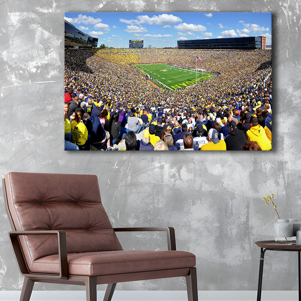 Michigan Stadium, Stadium Canvas, Sport Art, Gift for him, Man Cave Decor, Art Print, Canvas Print Wall Art
