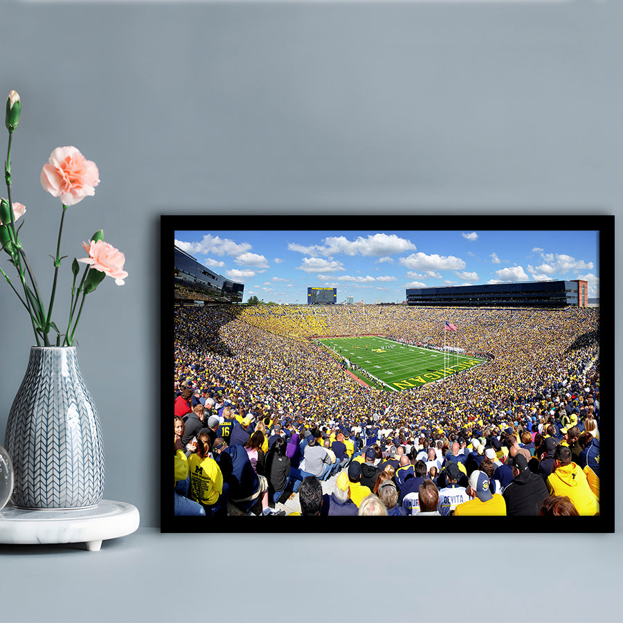Michigan Stadium, Stadium Canvas, Sport Art, Gift for him, Framed Art Print Wall Decor, Picture Framed