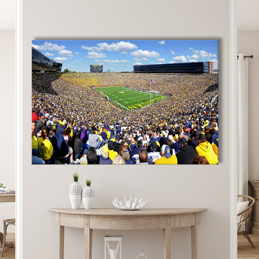 Michigan Stadium, Stadium Canvas, Sport Art, Gift for him, Man Cave Decor, Art Print, Canvas Print Wall Art