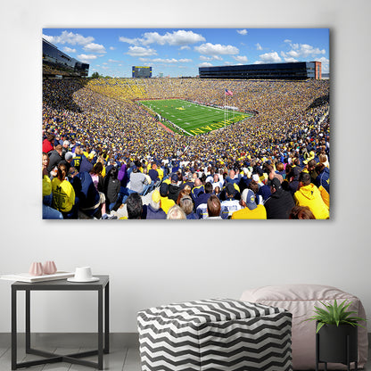 Michigan Stadium, Stadium Canvas, Sport Art, Gift for him, Man Cave Decor, Art Print, Canvas Print Wall Art