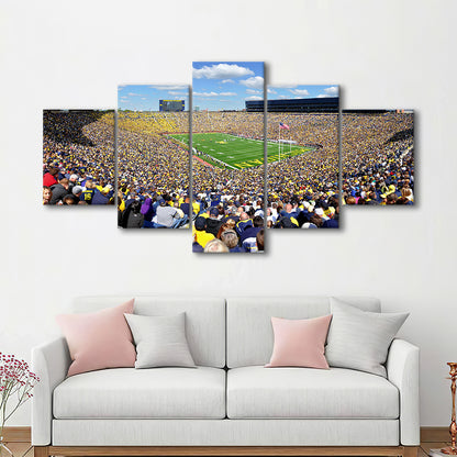 Michigan Stadium, Stadium Canvas, Sport Art, Gift for him, 5 Panel, Large Canvas, Canvas Print Wall Art