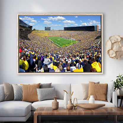 Michigan Stadium, Stadium Canvas, Sport Art, Framed Canvas Print Wall Art, Floating Frame