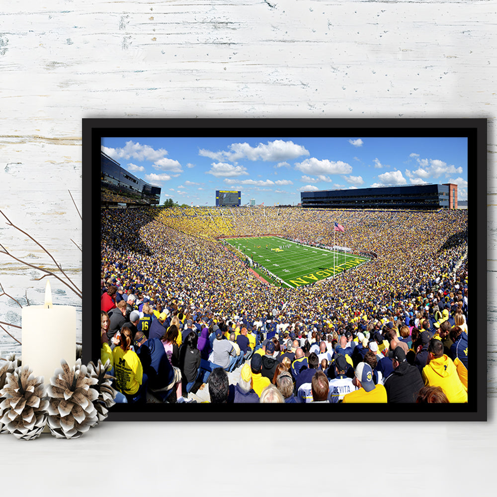 Michigan Stadium, Stadium Canvas, Sport Art, Framed Canvas Print Wall Art, Floating Frame