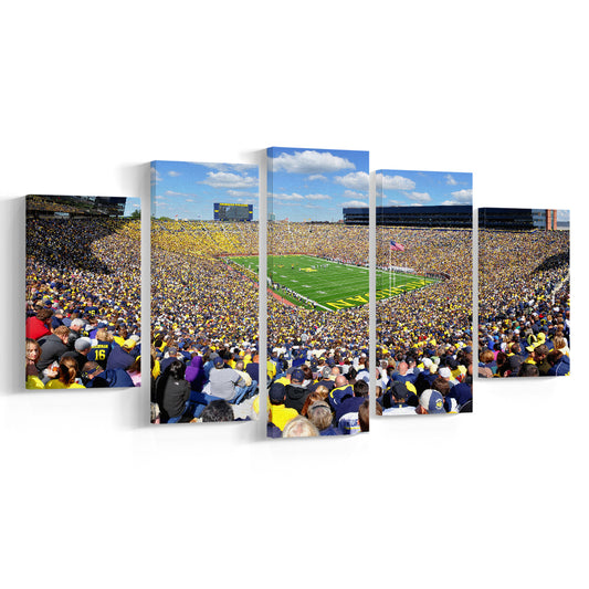 Michigan Stadium, Stadium Canvas, Sport Art, Gift for him, 5 Panel, Large Canvas, Canvas Print Wall Art