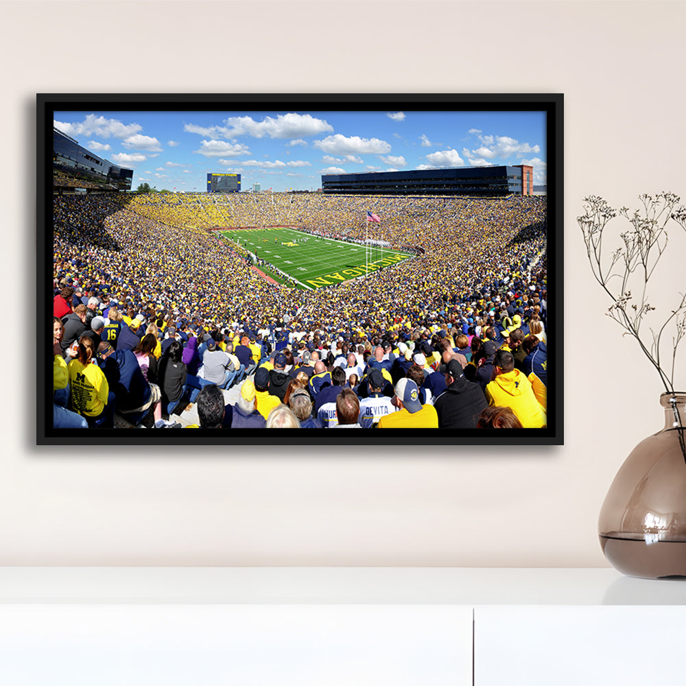 Michigan Stadium, Stadium Canvas, Sport Art, Framed Canvas Print Wall Art, Floating Frame
