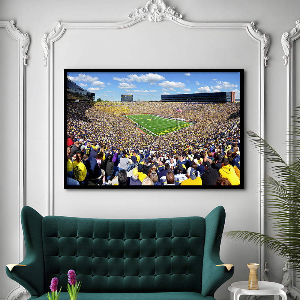 Michigan Stadium, Stadium Canvas, Sport Art, Gift for him, Framed Art Print Wall Decor, Picture Framed