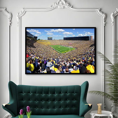Michigan Stadium, Stadium Canvas, Sport Art, Gift for him, Framed Art Print Wall Decor, Picture Framed