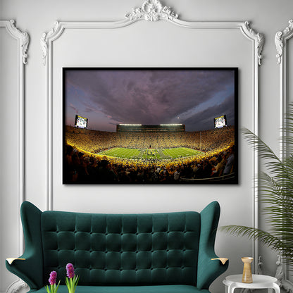 Michigan Wolverine Football, Stadium Canvas, Sport Art, Gift for him, Framed Art Print Wall Decor, Picture Framed