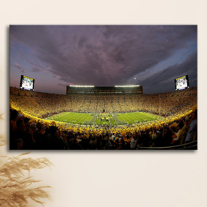 Michigan Wolverine Football, Stadium Canvas, Sport Art, Gift for him, Man Cave Decor, Art Print, Canvas Print Wall Art