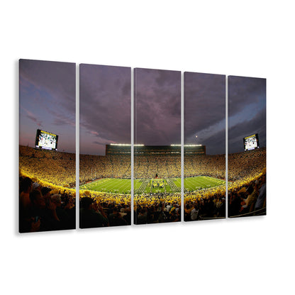 Michigan Wolverine Football, Stadium Canvas, Sport Art, 5 Panel B, Extra Large Canvas, Canvas Print Wall Art