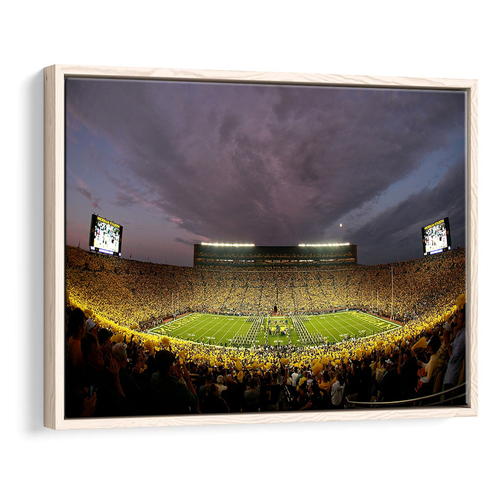 Michigan Wolverine Football, Stadium Canvas, Sport Art, Framed Canvas Print Wall Art, Floating Frame