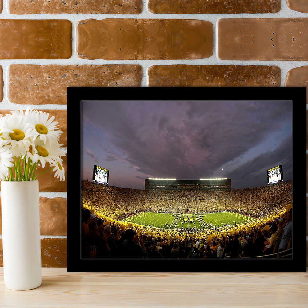 Michigan Wolverine Football, Stadium Canvas, Sport Art, Gift for him, Framed Art Print Wall Decor, Picture Framed