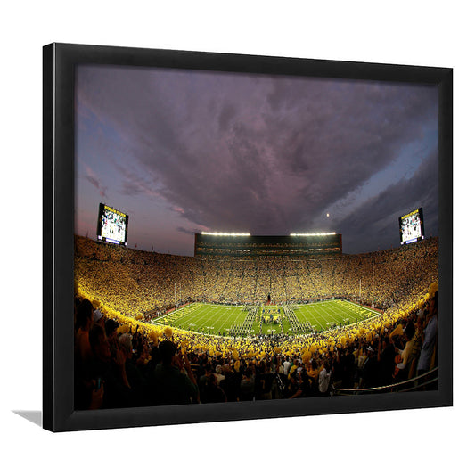 Michigan Wolverine Football, Stadium Canvas, Sport Art, Gift for him, Framed Art Print Wall Decor, Picture Framed