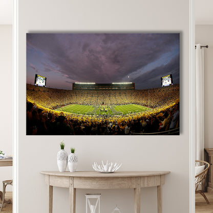 Michigan Wolverine Football, Stadium Canvas, Sport Art, Gift for him, Man Cave Decor, Art Print, Canvas Print Wall Art