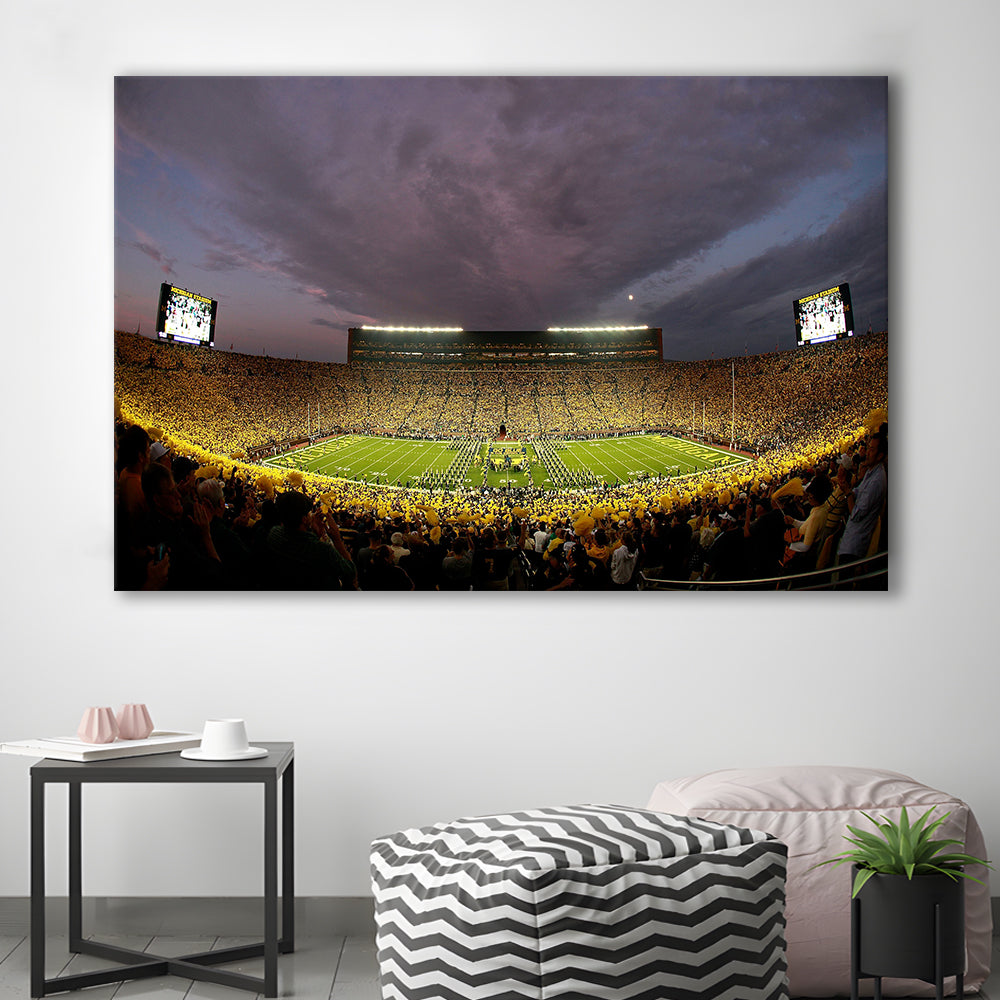 Michigan Wolverine Football, Stadium Canvas, Sport Art, Gift for him, Man Cave Decor, Art Print, Canvas Print Wall Art