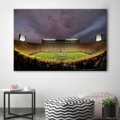 Michigan Wolverine Football, Stadium Canvas, Sport Art, Gift for him, Man Cave Decor, Art Print, Canvas Print Wall Art