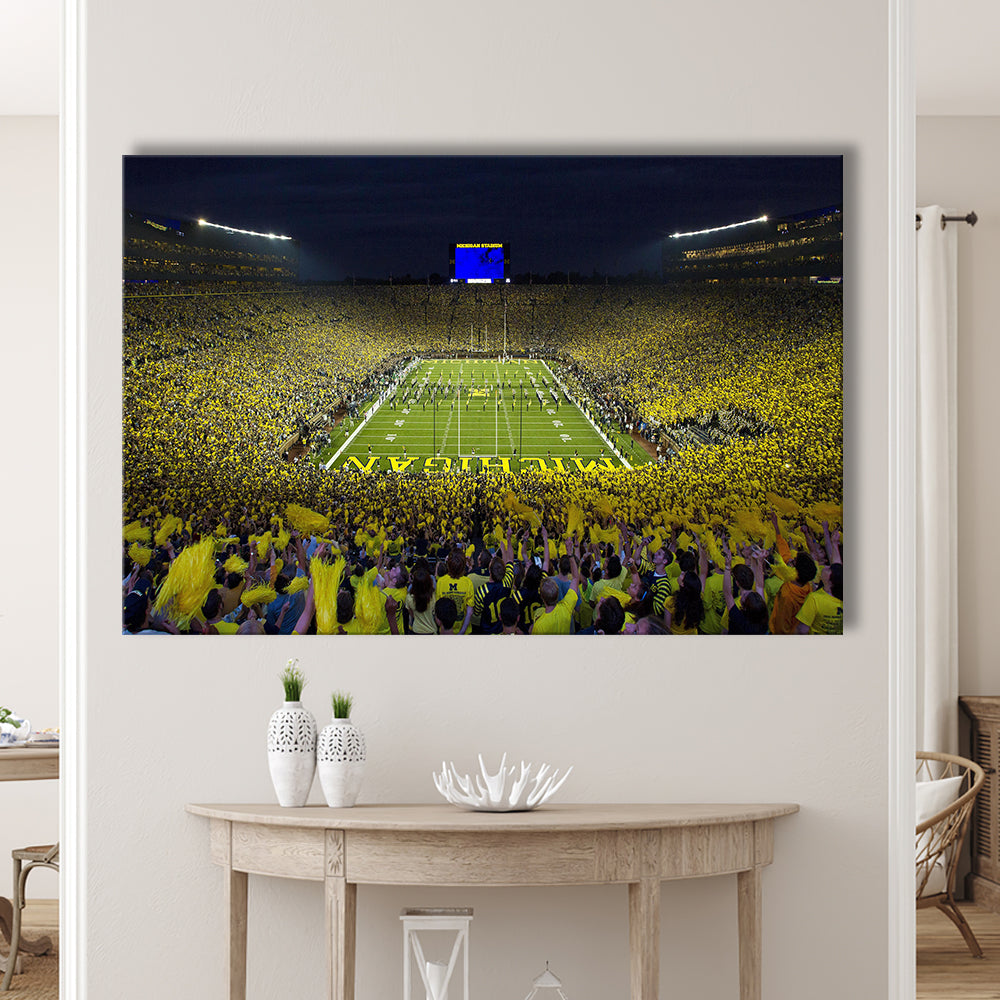 Michigan Wolverines Cornhole Boards, Stadium Canvas, Sport Art, Gift for him, Man Cave Decor, Art Print, Canvas Print Wall Art