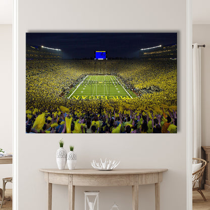Michigan Wolverines Cornhole Boards, Stadium Canvas, Sport Art, Gift for him, Man Cave Decor, Art Print, Canvas Print Wall Art