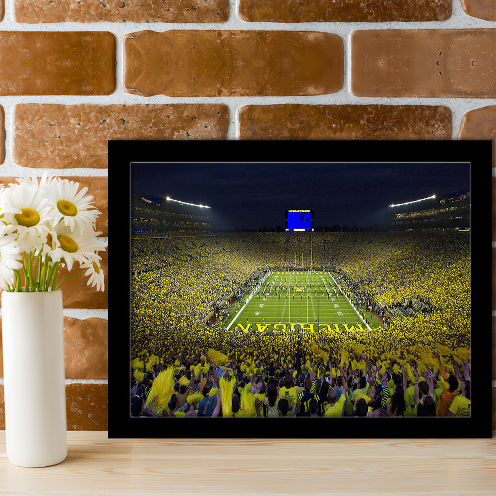 Michigan Wolverines Cornhole Boards, Stadium Canvas, Sport Art, Gift for him, Framed Art Print Wall Decor, Picture Framed