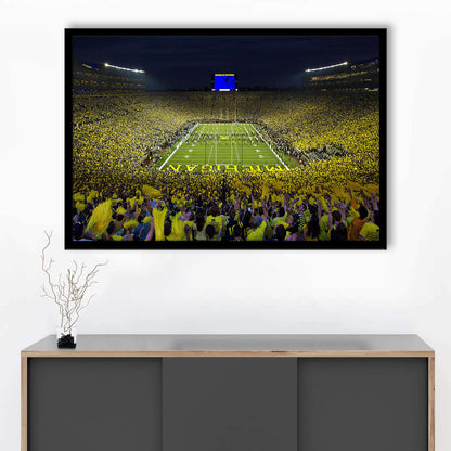 Michigan Wolverines Cornhole Boards, Stadium Canvas, Sport Art, Gift for him, Framed Art Print Wall Decor, Picture Framed