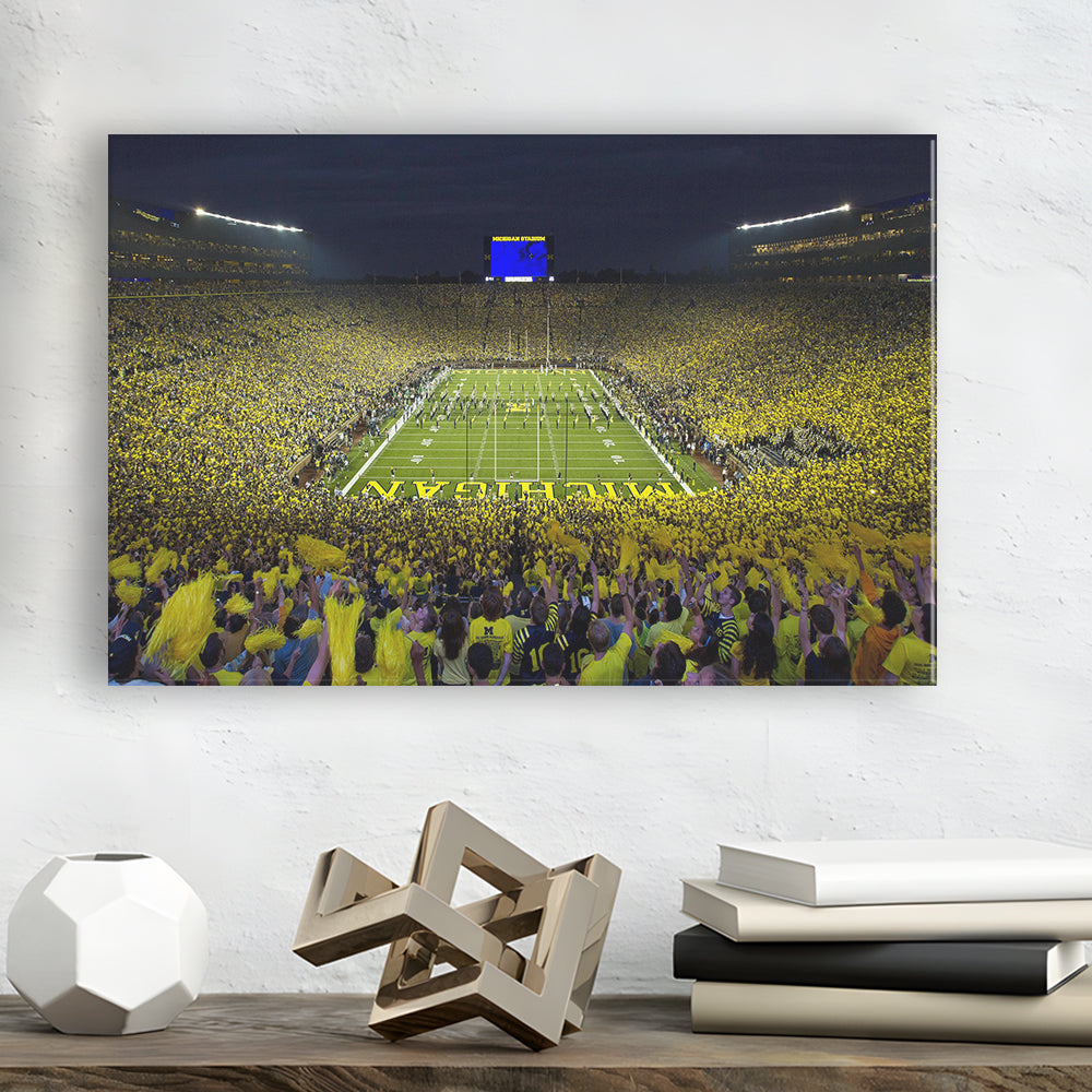 Michigan Wolverines Cornhole Boards, Stadium Canvas, Sport Art, Gift for him, Man Cave Decor, Art Print, Canvas Print Wall Art
