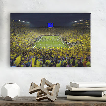 Michigan Wolverines Cornhole Boards, Stadium Canvas, Sport Art, Gift for him, Man Cave Decor, Art Print, Canvas Print Wall Art