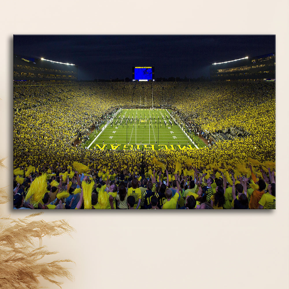 Michigan Wolverines Cornhole Boards, Stadium Canvas, Sport Art, Gift for him, Man Cave Decor, Art Print, Canvas Print Wall Art