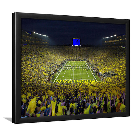 Michigan Wolverines Cornhole Boards, Stadium Canvas, Sport Art, Gift for him, Framed Art Print Wall Decor, Picture Framed
