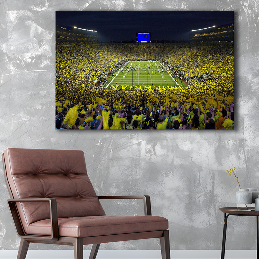Michigan Wolverines Cornhole Boards, Stadium Canvas, Sport Art, Gift for him, Man Cave Decor, Art Print, Canvas Print Wall Art