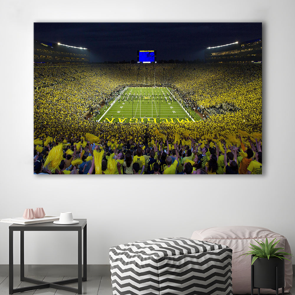 Michigan Wolverines Cornhole Boards, Stadium Canvas, Sport Art, Gift for him, Man Cave Decor, Art Print, Canvas Print Wall Art