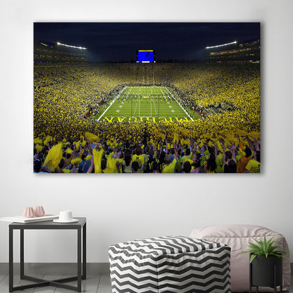 Michigan Wolverines Cornhole Boards, Stadium Canvas, Sport Art, Gift for him, Man Cave Decor, Art Print, Canvas Print Wall Art