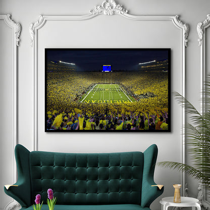 Michigan Wolverines Cornhole Boards, Stadium Canvas, Sport Art, Gift for him, Framed Art Print Wall Decor, Picture Framed