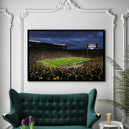 Michigan the Big House, Stadium Canvas, Sport Art, Gift for him, Framed Art Print Wall Decor, Picture Framed