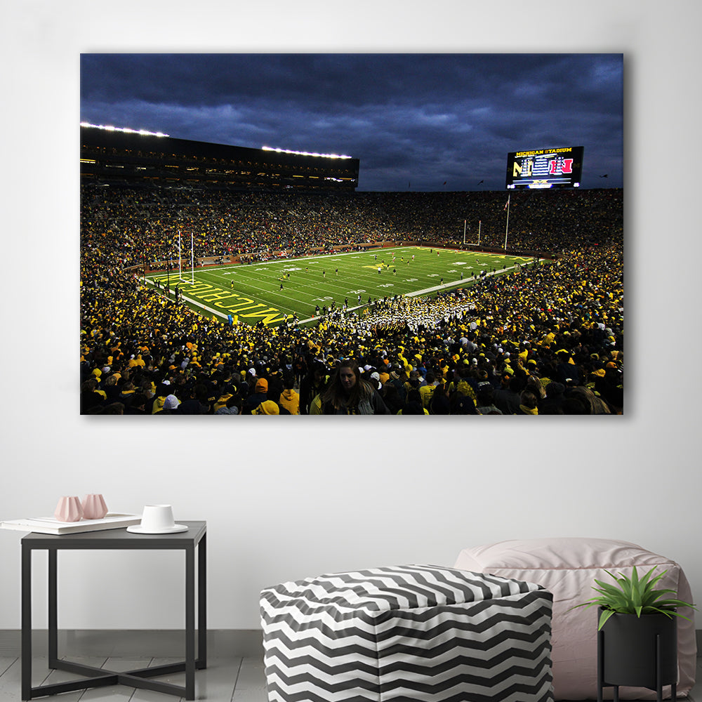 Michigan the Big House, Stadium Canvas, Sport Art, Gift for him, Man Cave Decor, Art Print, Canvas Print Wall Art
