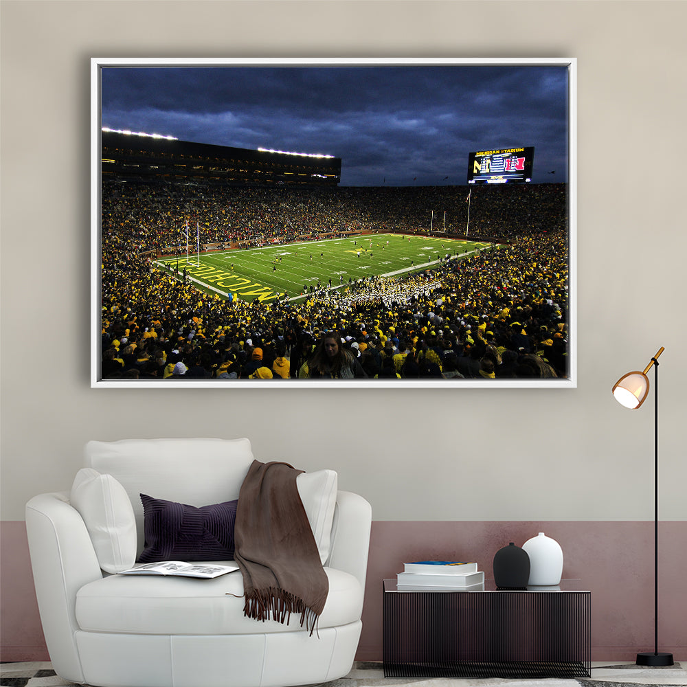 Michigan the Big House, Stadium Canvas, Sport Art, Framed Canvas Print Wall Art, Floating Frame